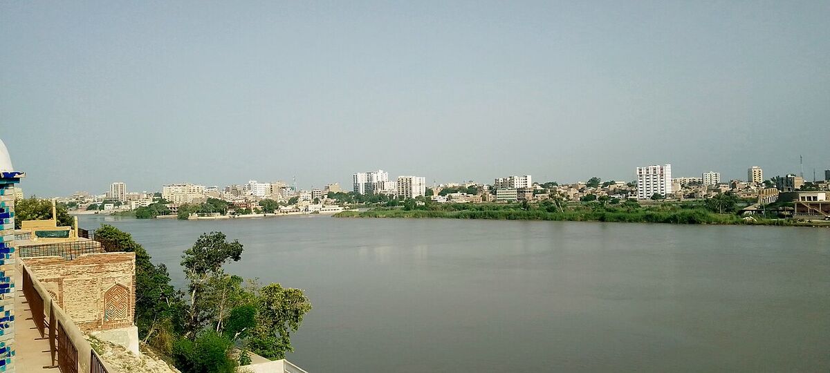 Sukkur on the banks of the Indus river in Sindh